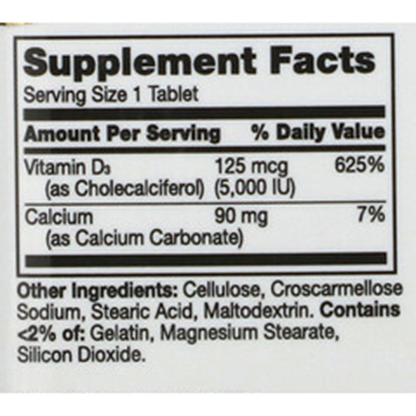 VITAMIN D, TAB 5000IU (110/BT)
