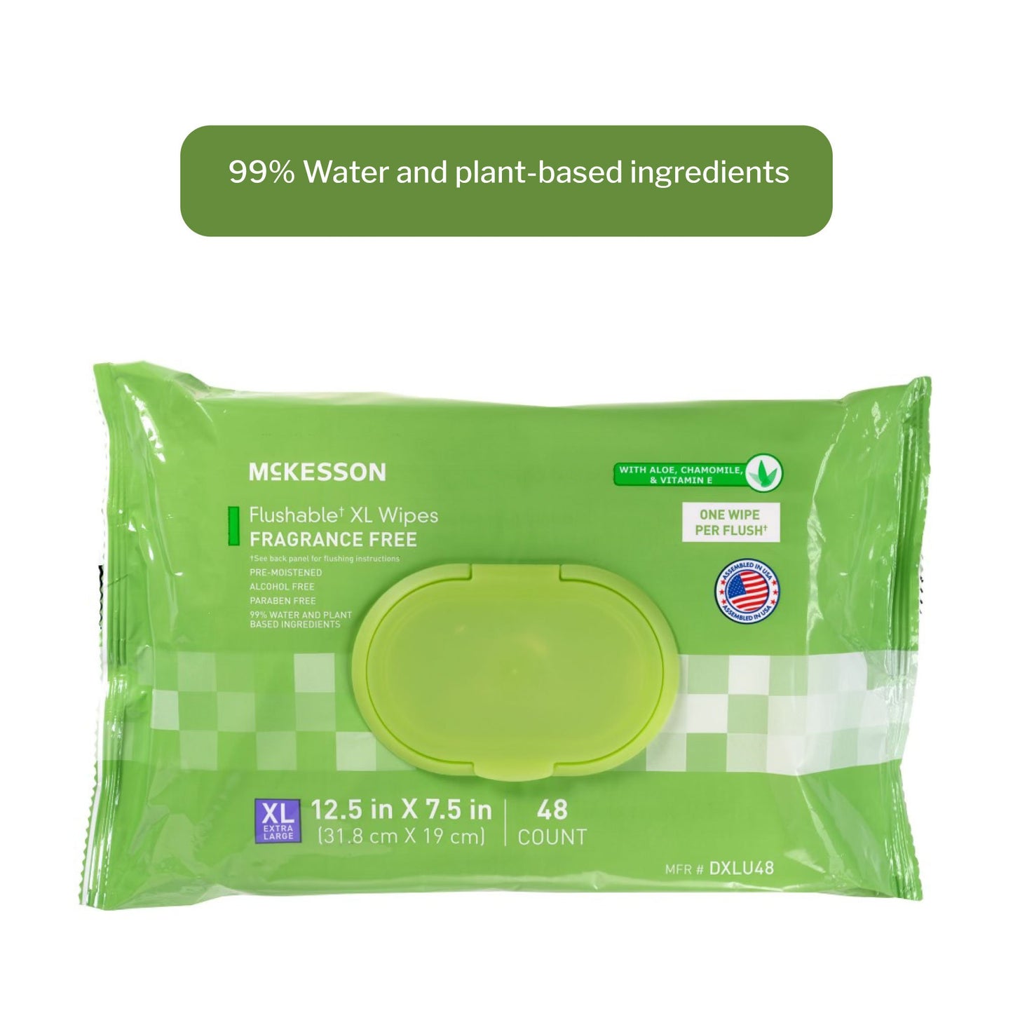 WIPE, WET FLUSHABLE XL UNSCNTDSFT PK W/LID (48/PK 12PK/CS)