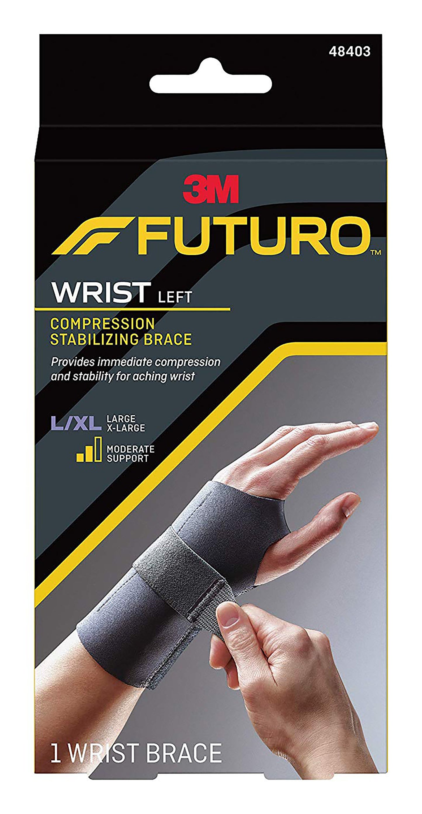 WRIST SUPPORT, COMPRESSION LT HND LG/XL 1.5X3.75X7. (12/CS)