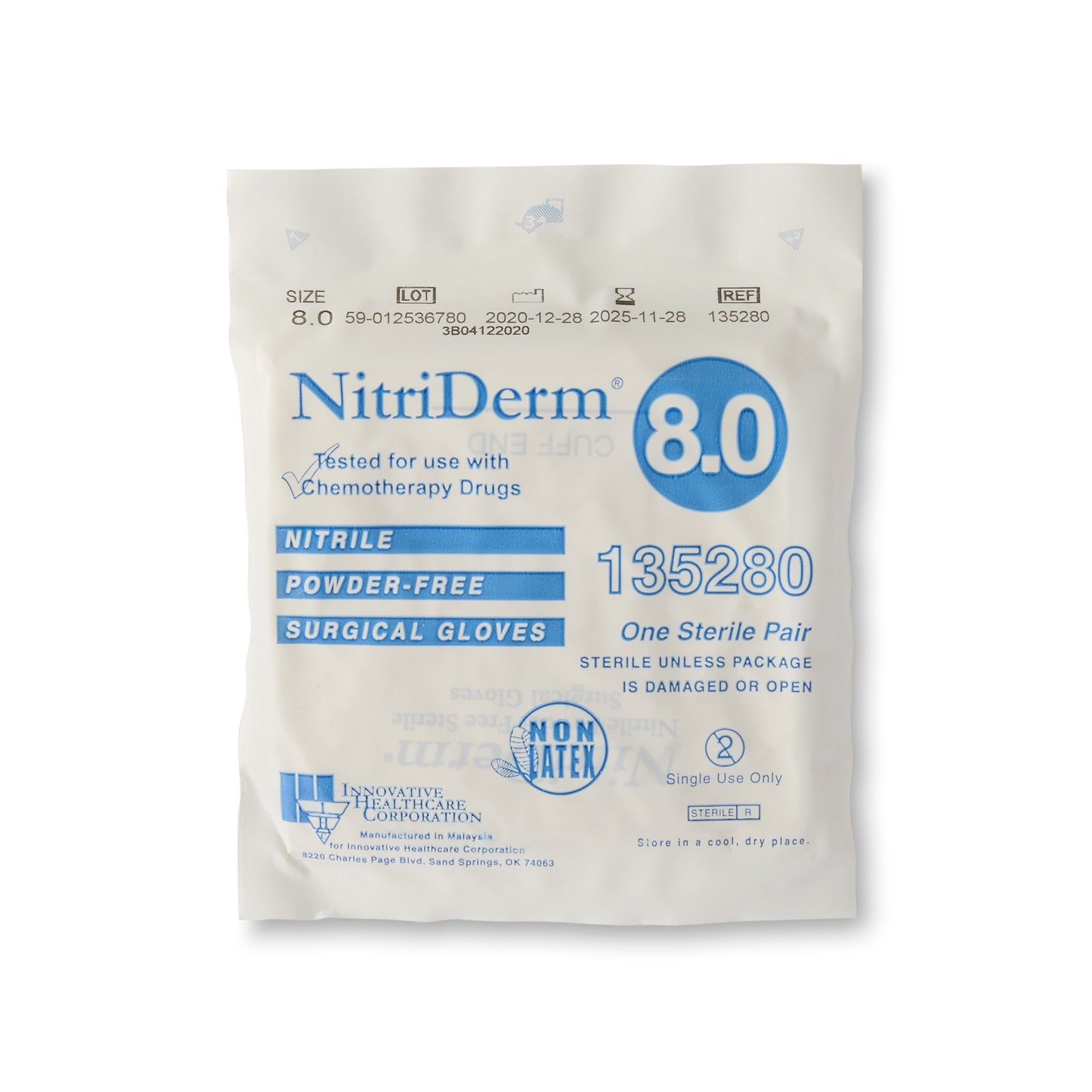 GLOVE, SURG NTRL 8.0 STR2 TXT CHEMO (50PR/BX 4BX/CS)