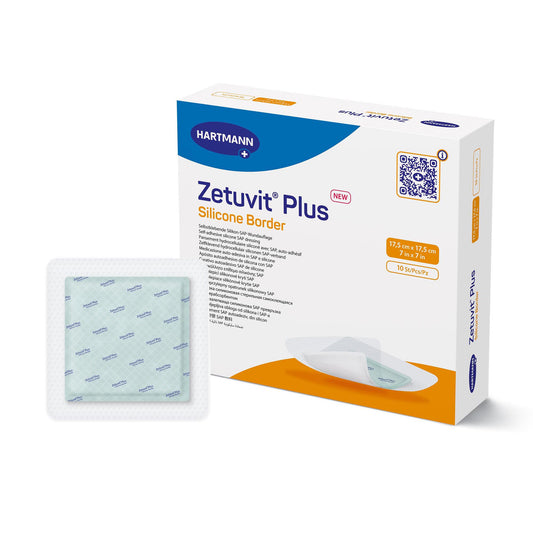 DRESSING, WND ZETUVIT + SAP BRDR SIL ADH 7"X7" (10/BX)