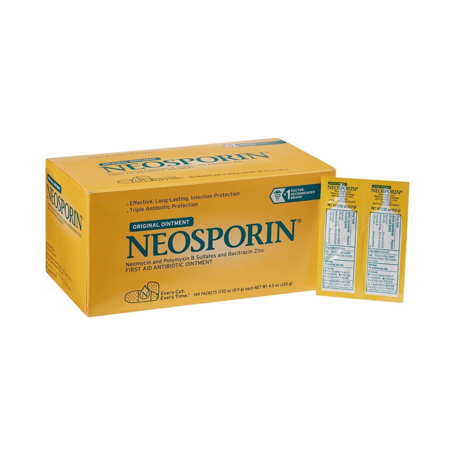 NEOSPORIN, OINT FOIL PK 0.9GRAM (144/BX 12BX/CS)