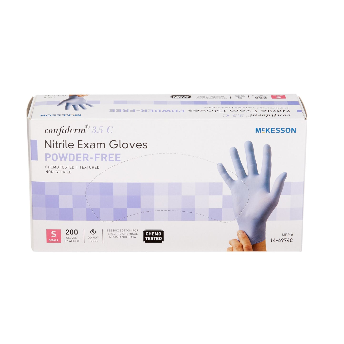 GLOVE, EXAM NTRL SM N/S CHEMO 3.5C (200/BX 10BX/CS)