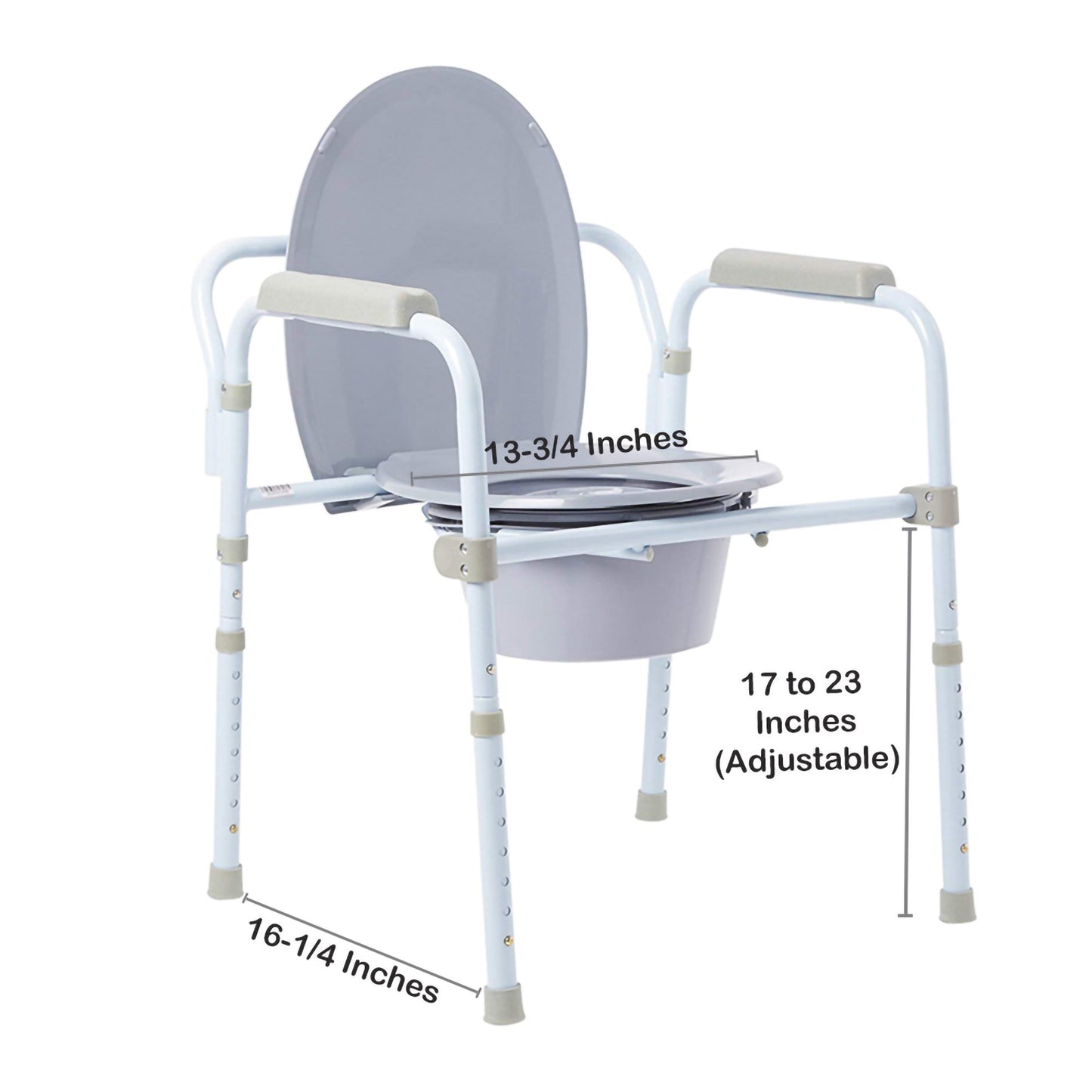 COMMODE, FOLDING STL FRAME BLU350LBS