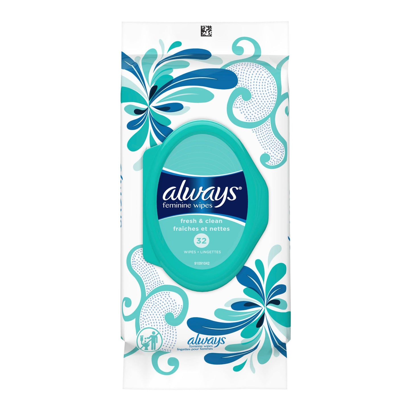 WIPE, ALWAYS FEMININE FRESH & CLEAN (32/PK)