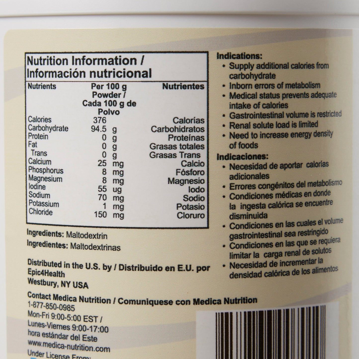 POWDER, SOLCARB CARBOHYD 454GMJAR (6/CS)