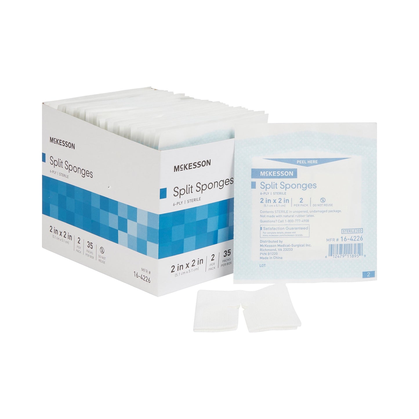 SPONGE, IV 2"X2" 6PLY STR 2'S (35PK/BX)