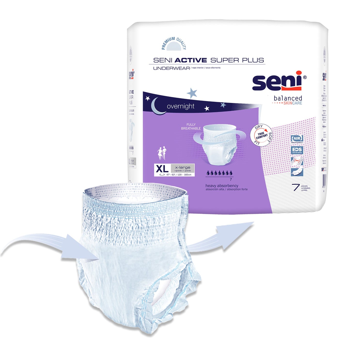 UNDERWEAR, INCONT ACTIVE SUPER+ XLG 47"-63" (7/PK 4PK/CS)