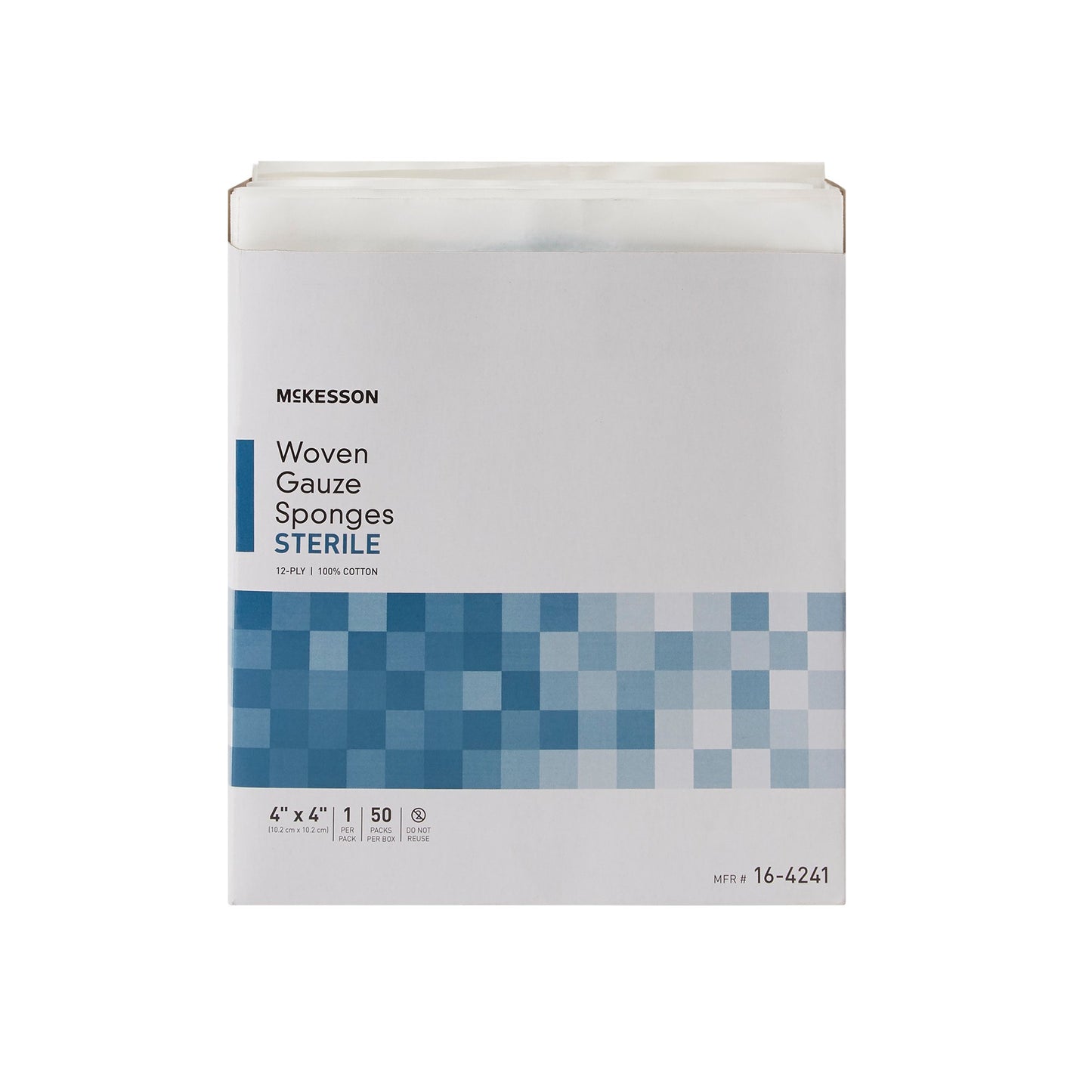 SPONGE, GAUZE 12PLY STR 4"X4" (1/PK 50/BX 30BX/CS)