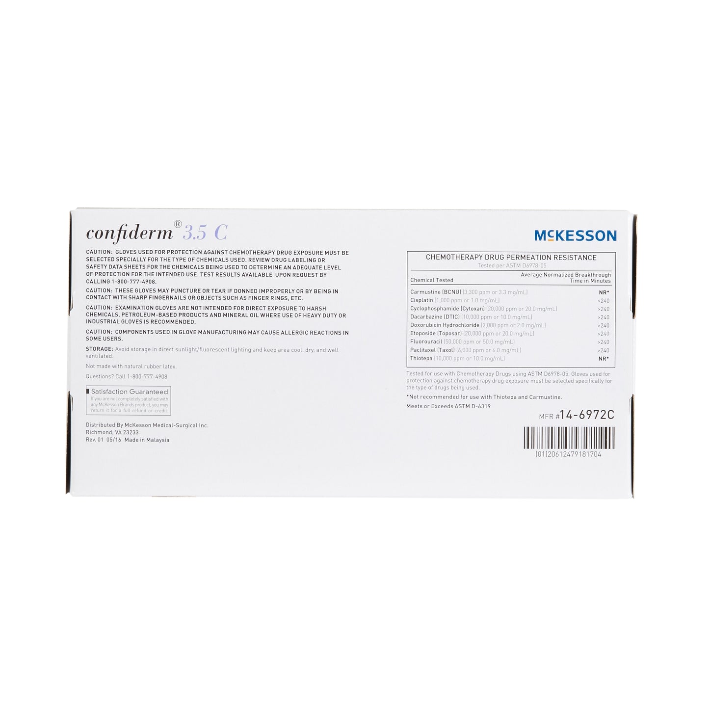 GLOVE, EXAM NTRL XS N/S CHEMO 3.5C (200/BX 10BX/CS)