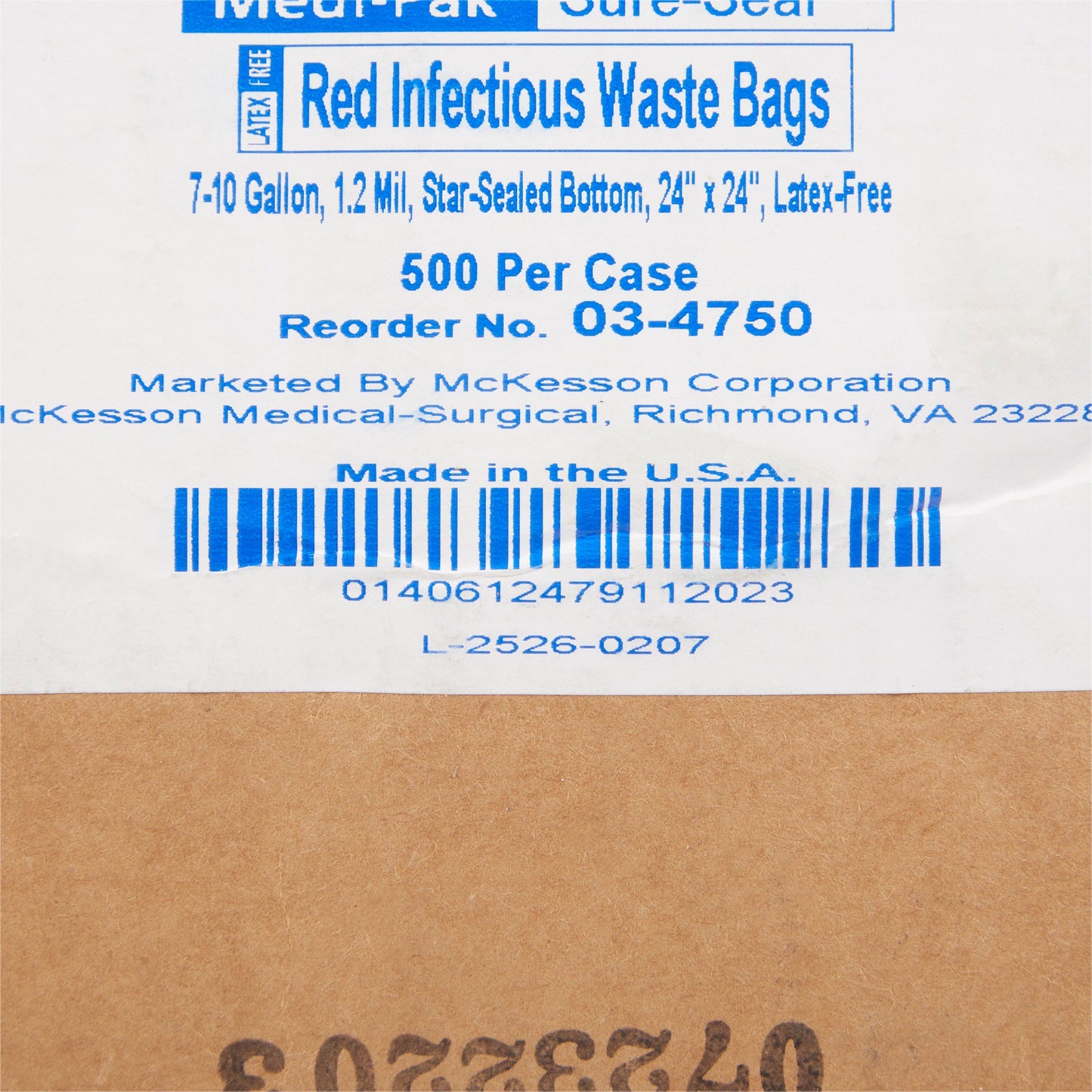 BAG, BIOHAZ GSET SL RED 24X24 7-10GL 1.2MIL (500/CS)