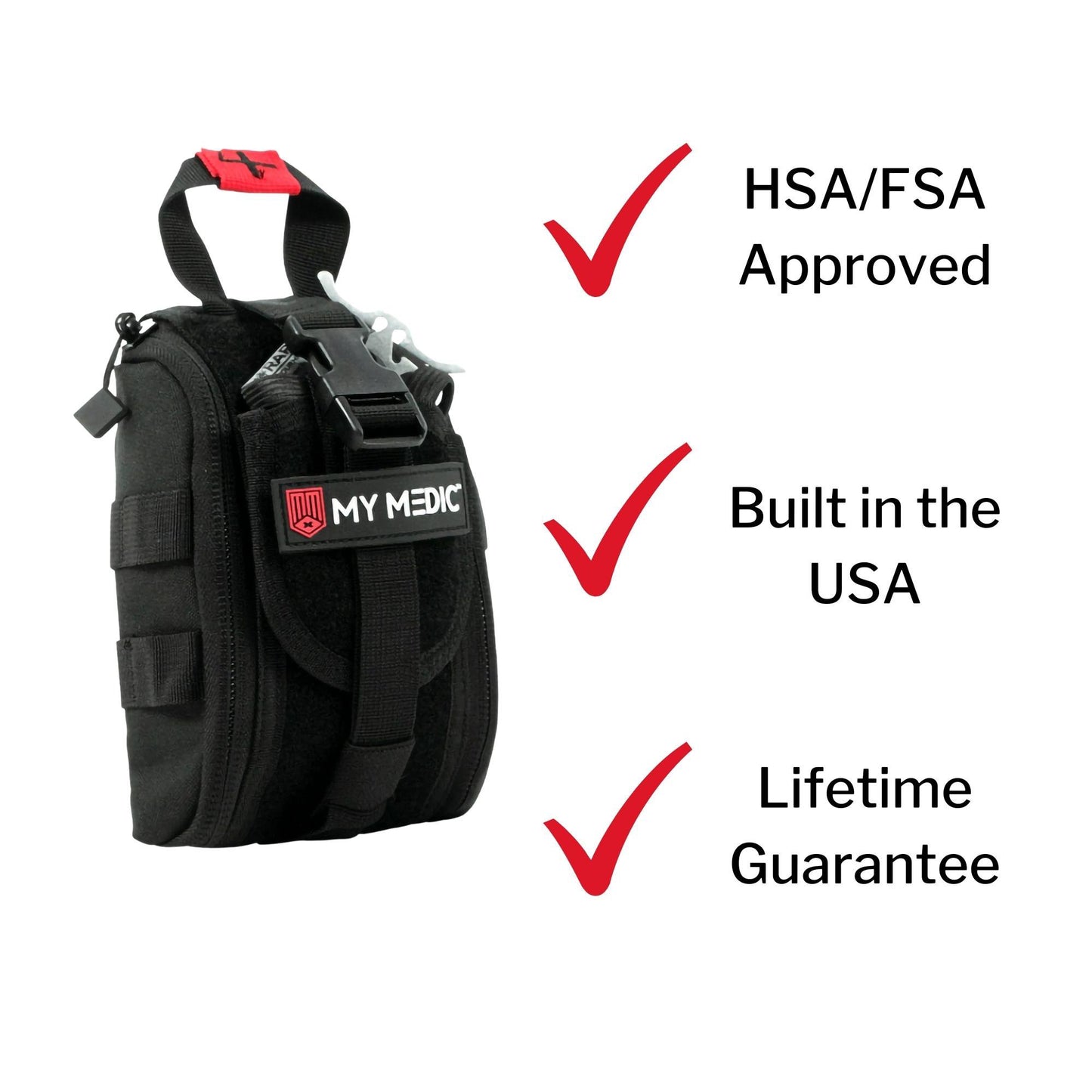 FIRST AID KIT, TFAK TRAUMA PRO 35PC NYLON BAG BLK 8X5X4"