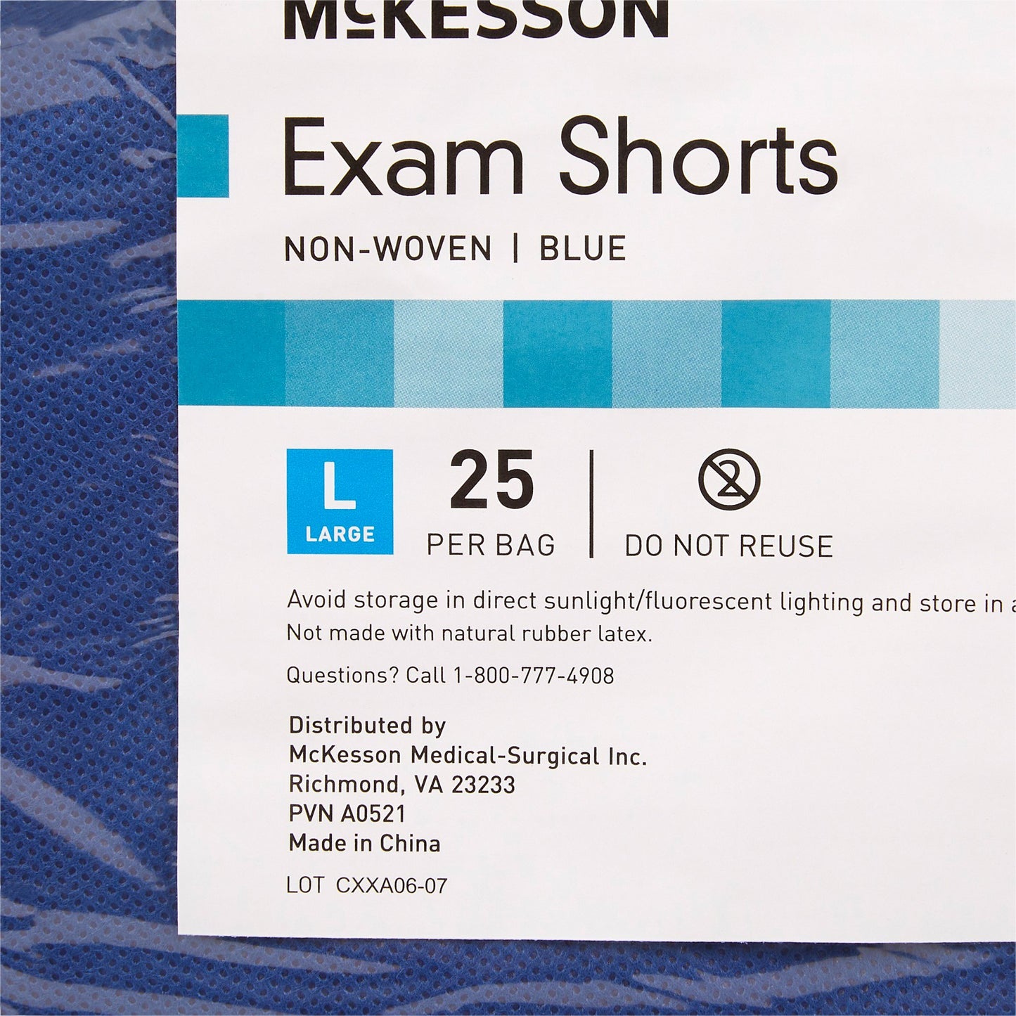 SHORTS, EXAM ORTHO BLU LG 32"-40" (25/BG 4BG/CS)