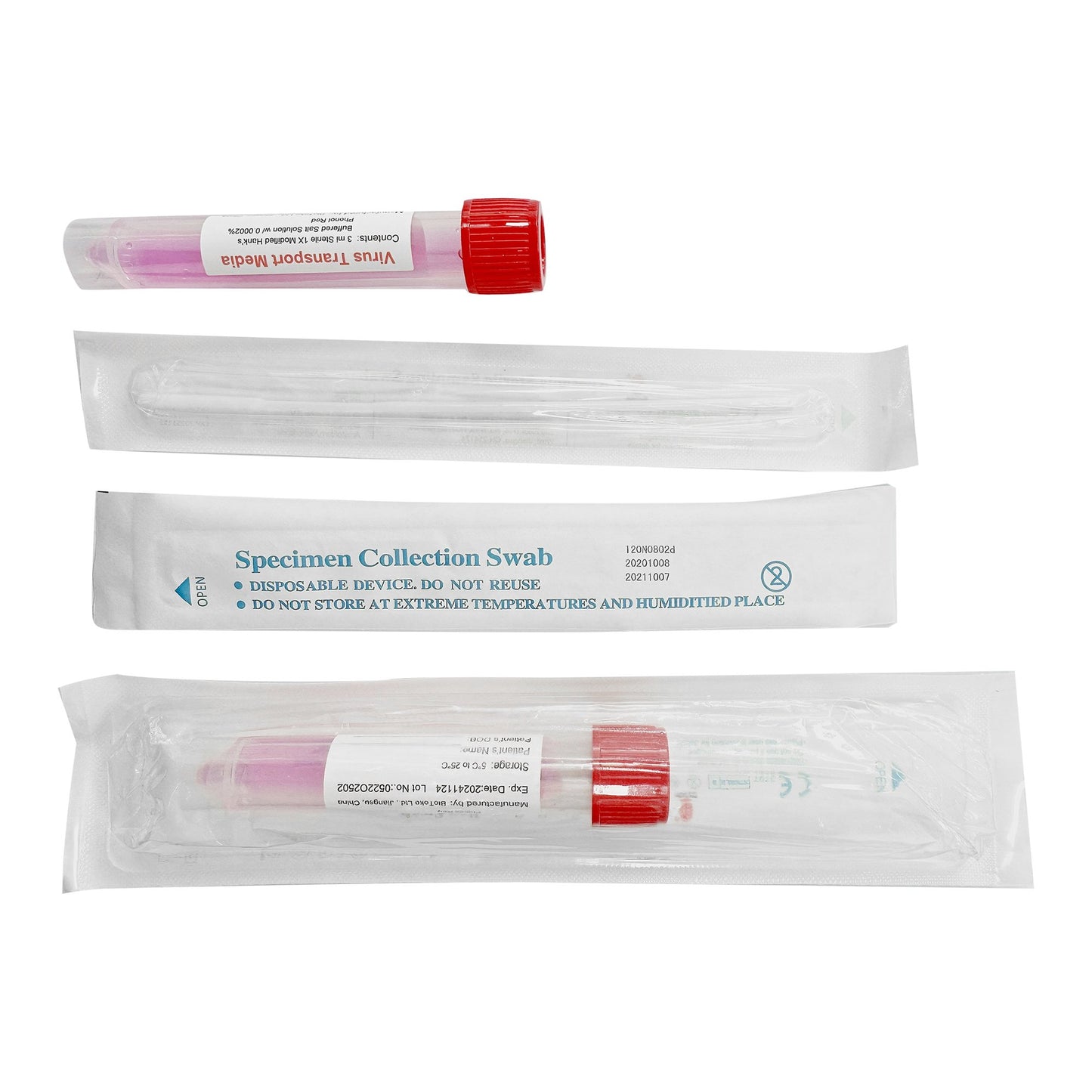 COLLECTION/TRANS KIT, NASOPHARYNGEAL SWAB STR MED (100/BX)