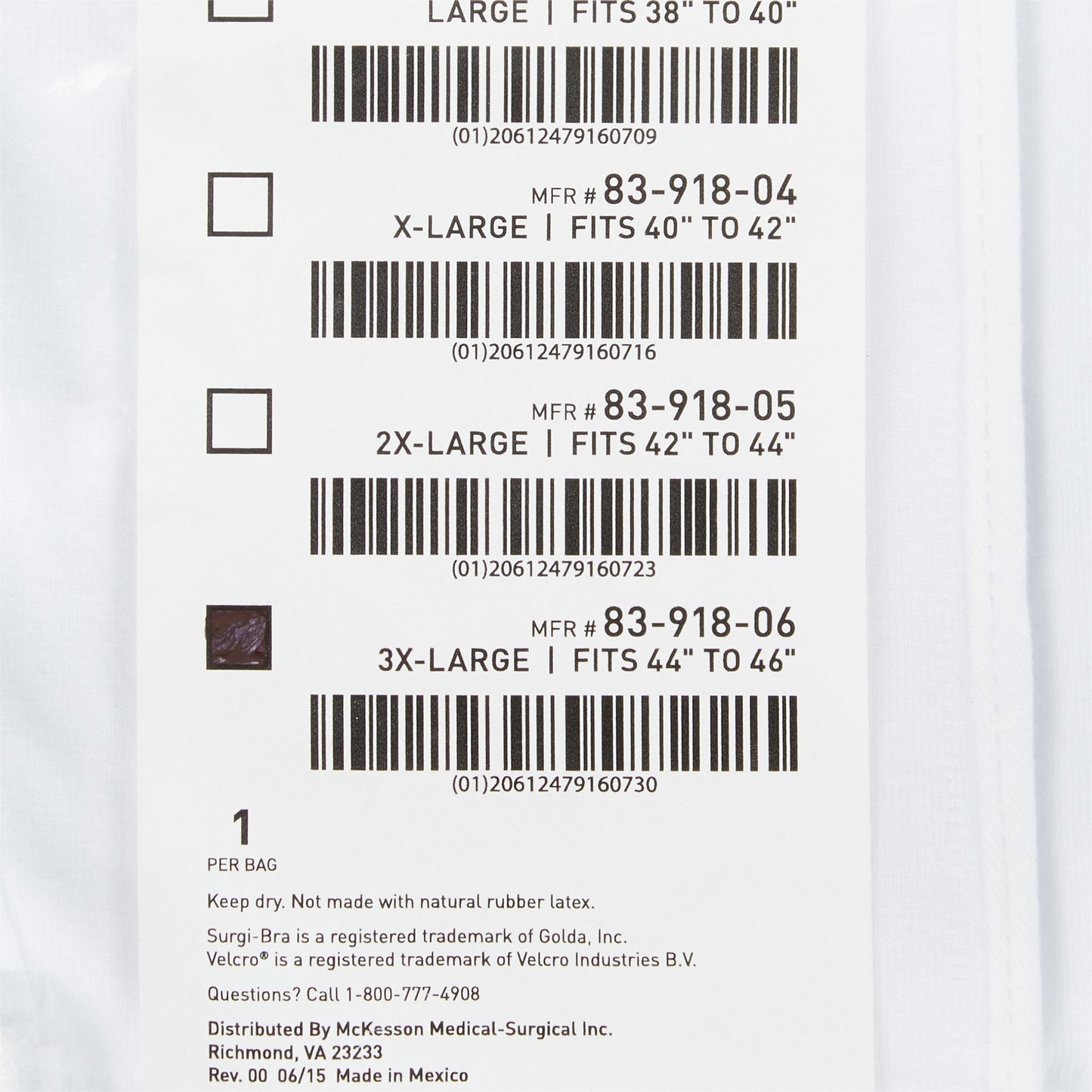 SUPPORT, SURGI-BRA BREAST COTTON WHT 3XLG LF