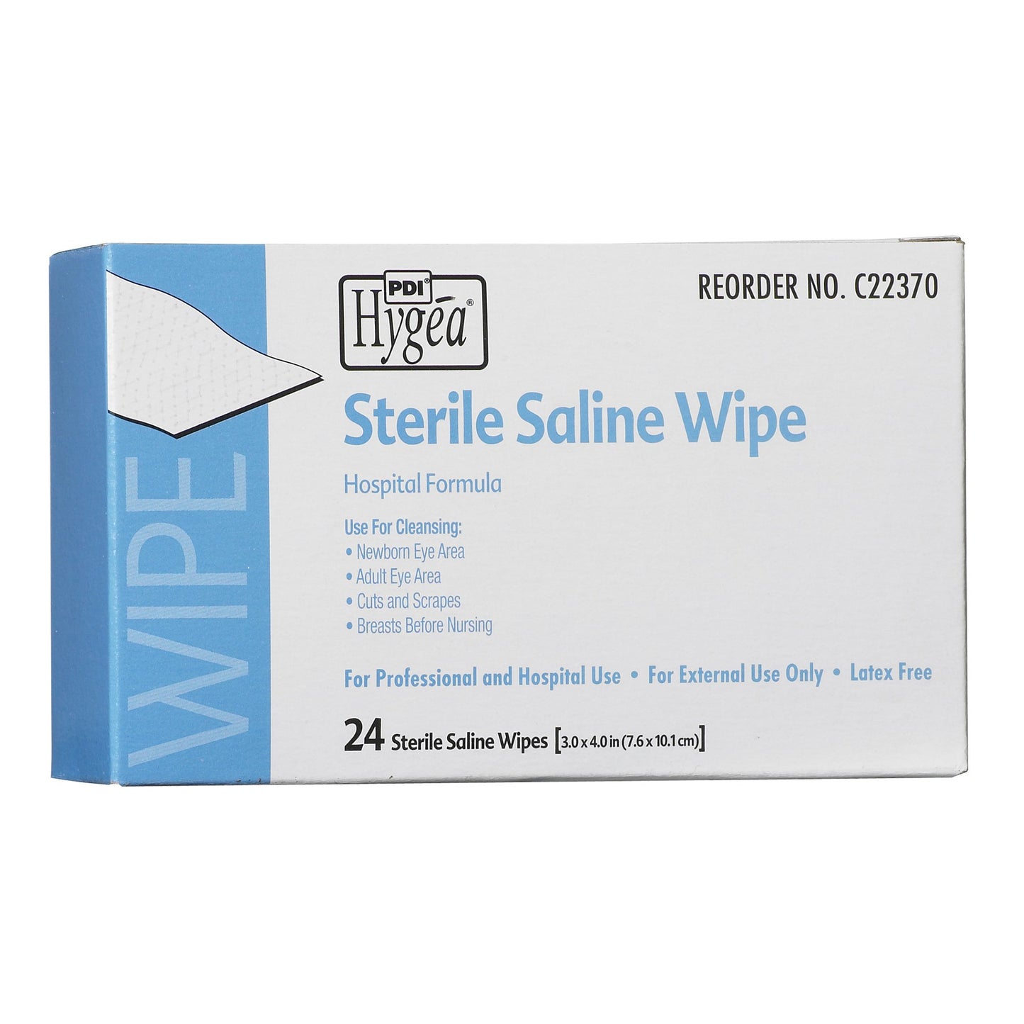 WIPE, ISOTONIC SALINE STR 6"X4" (24/BX 24BX/CS)