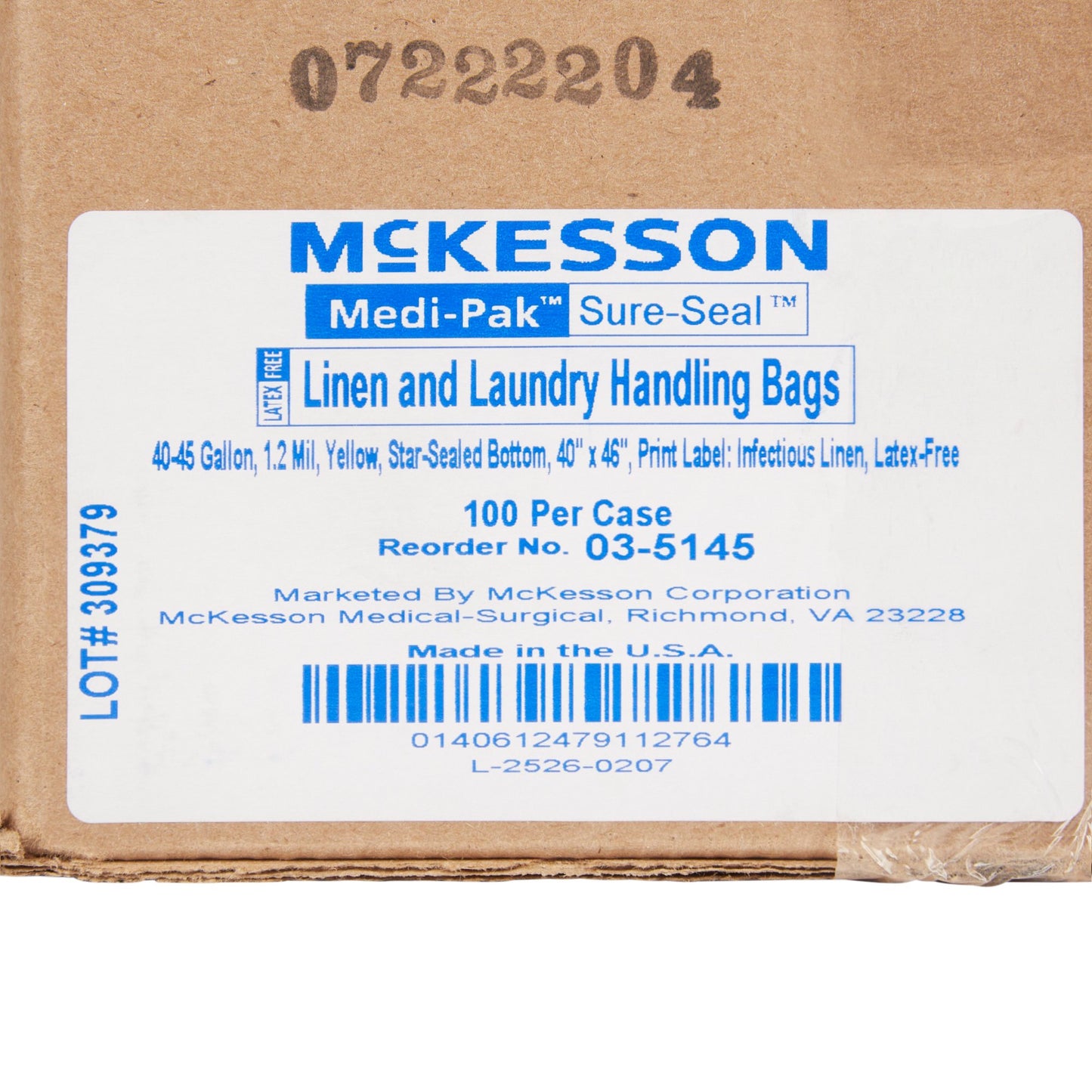 BAG, LINEN SOILED YLW 40"X46" (100/CS)