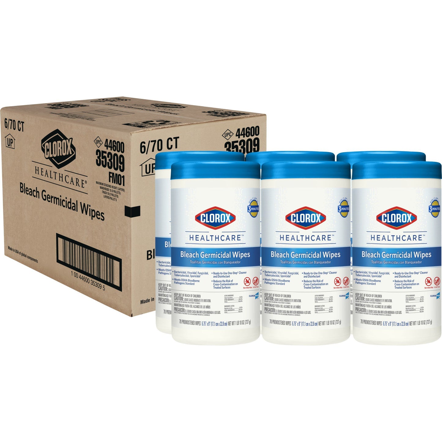 WIPE, GERMICIDAL CLOROX 6.75"XX9" 70/CT (6CT/CS) SALFLD