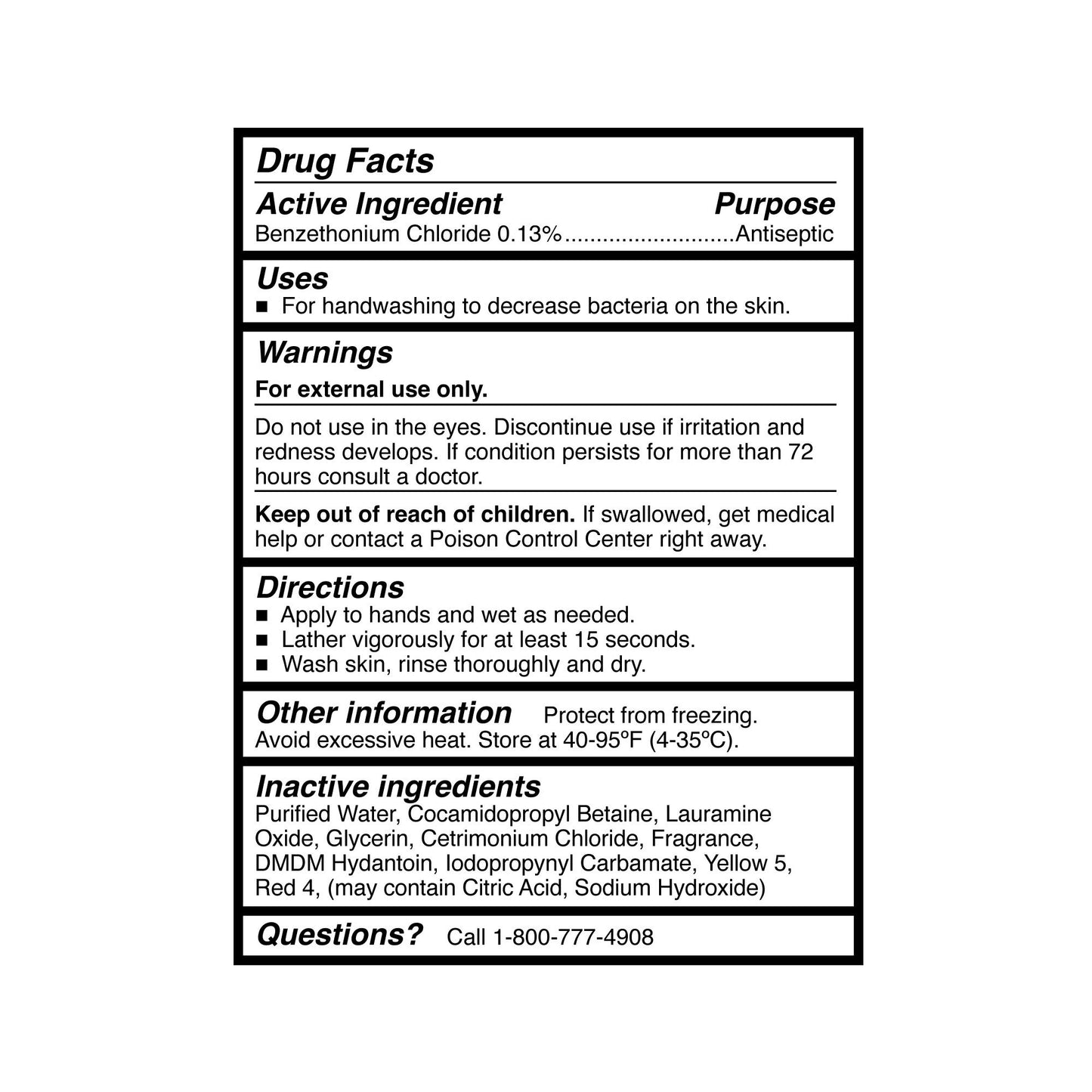 SOAP, MCKESSON FM ANTIB BENZETHONIUM CHLORIDE 1000ML (4/CS)