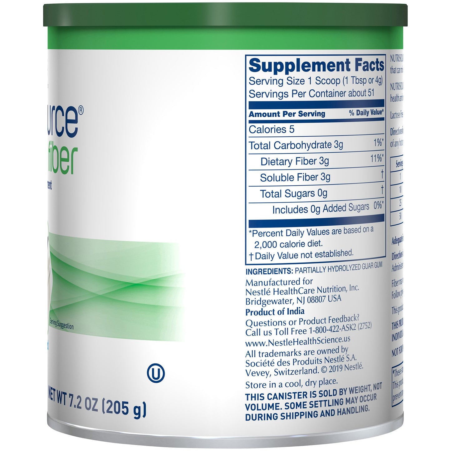 NUTRISOURCE FIBER, PDR 7.2OZ (4/CS)