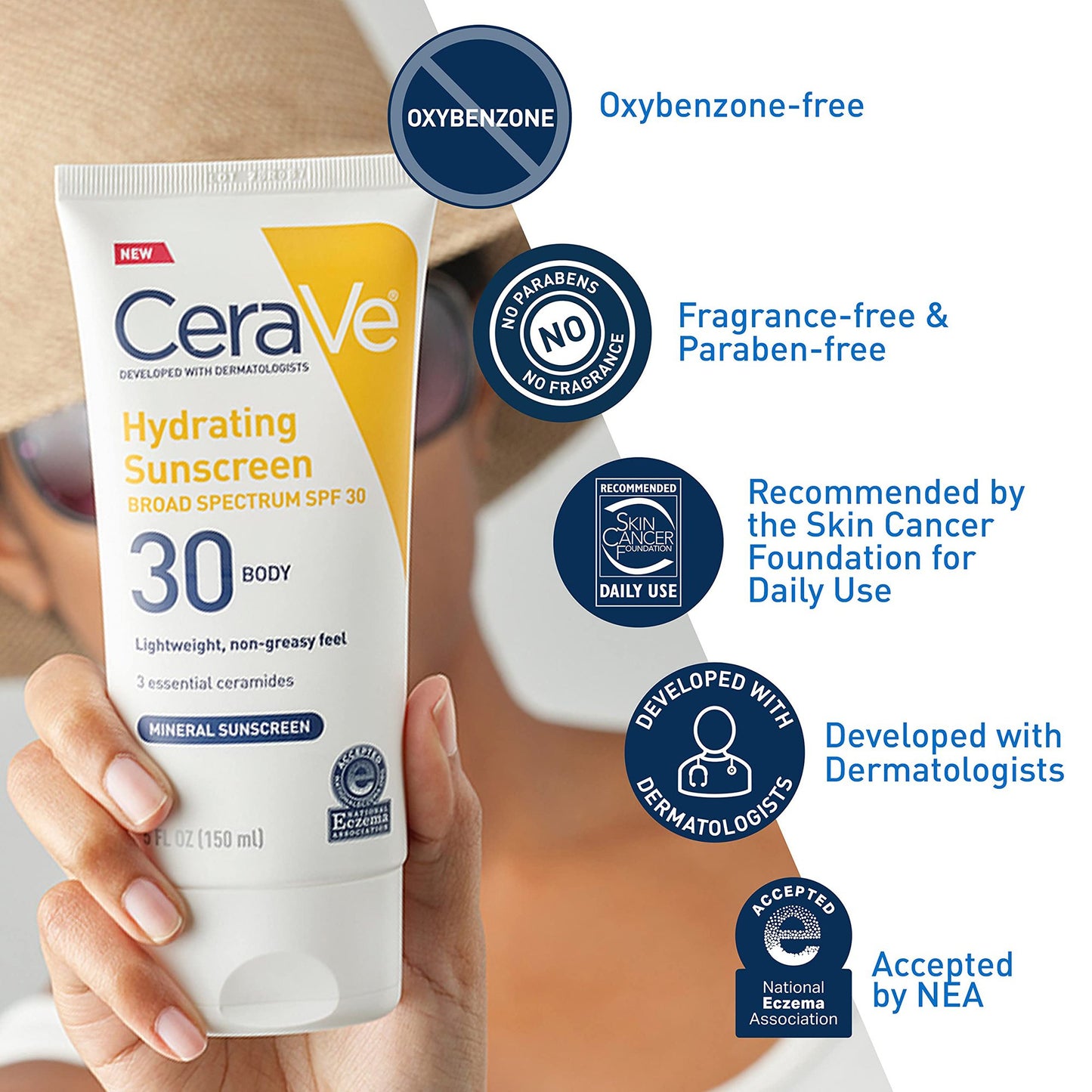 LOTION, CERAVE SUNSCREEN HYDRATING SPF30 5OZ