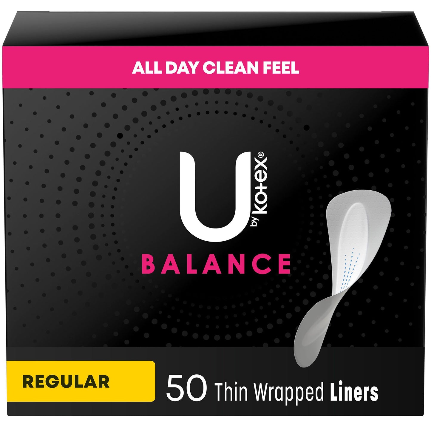 LINER, PANTY KOTEX U BARELY THERE WRAPPED (50/BX)