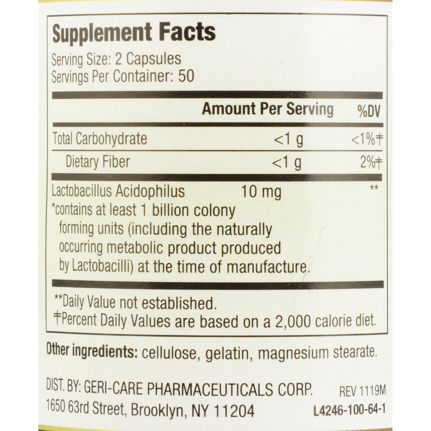 ACIDOPHILUS, CAP XS (100/BT 12BT/CS)