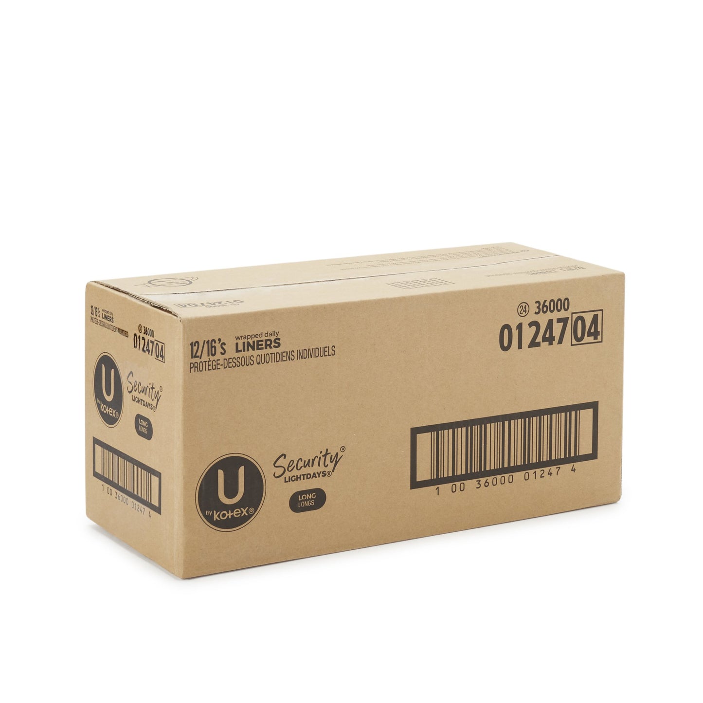 LINER, PANTY KOTEX 12X16 (16/BX 12BX/CS)