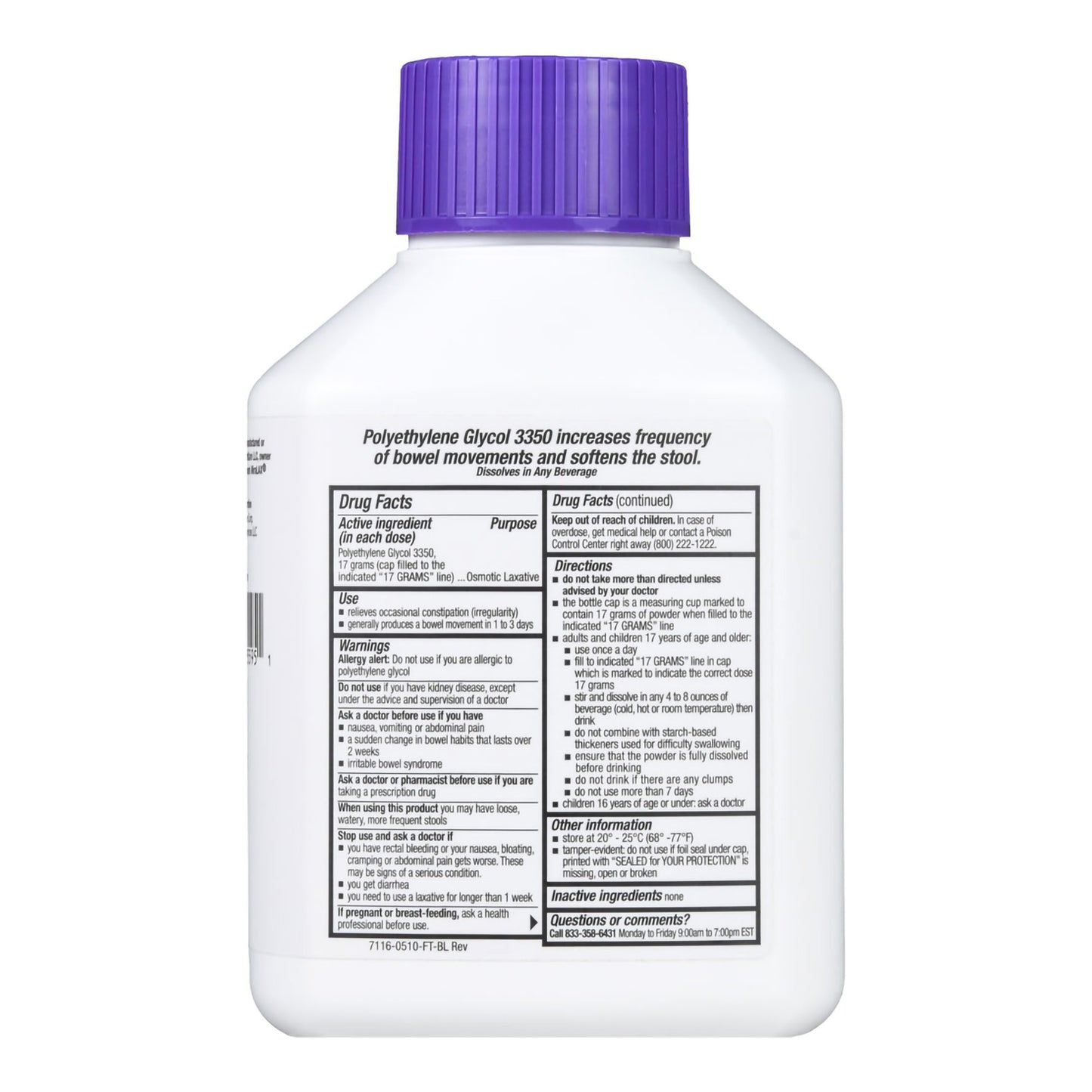 POLYETHYLENE GLYCOL, PDR FT 17.9OZ