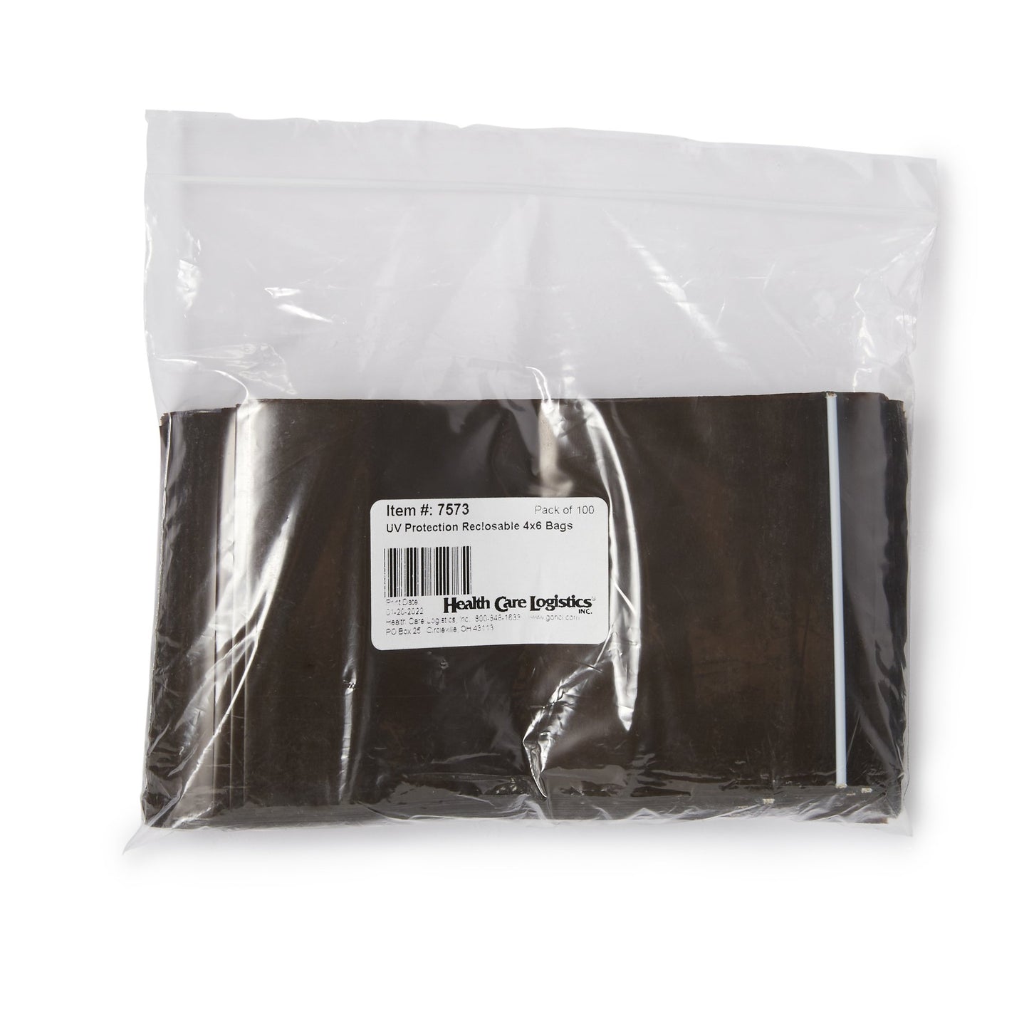 BAG, ZIPPER AMBER 4X6 (100/PK)
