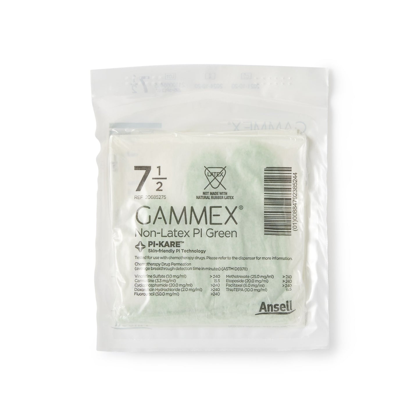 GLOVE, SURG PLYISO 7.5 STR2 SMTH CHEMO (50PR/BX 4BX/CS)