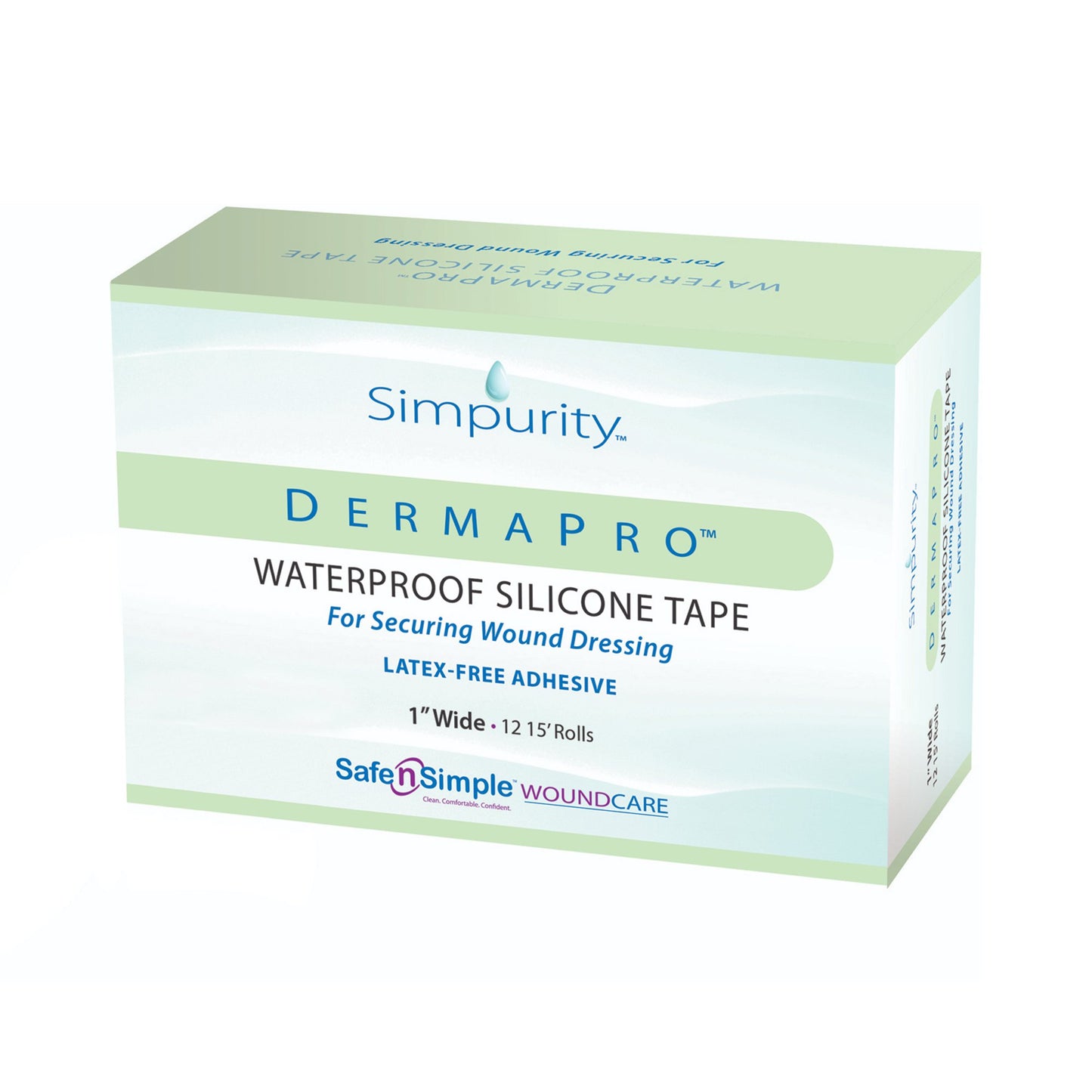 TAPE, WATERPROOF PLASTIC DERMAPRO 1"X15' (12RL/BX 24BX/CS)