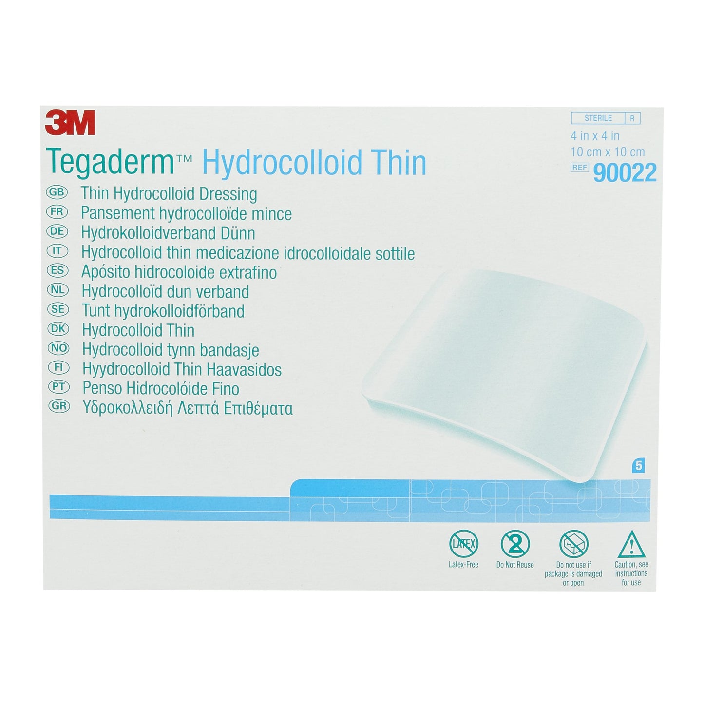 DRESSING, TEGADERM HYDROCOL THIN 4"X4" (5/BX)