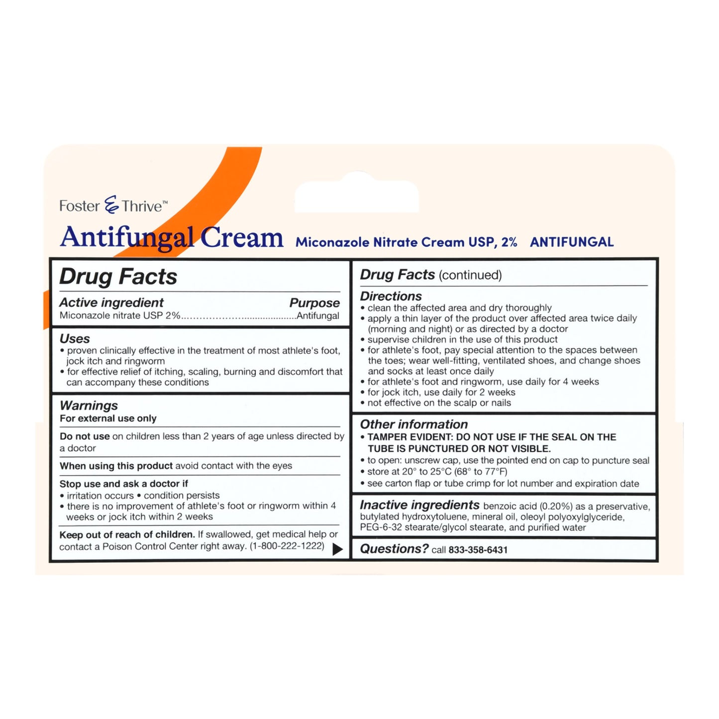 MICONAZOLE NITRATE, FOOT CRM ANTIFUNGAL FT 2% 1OZ