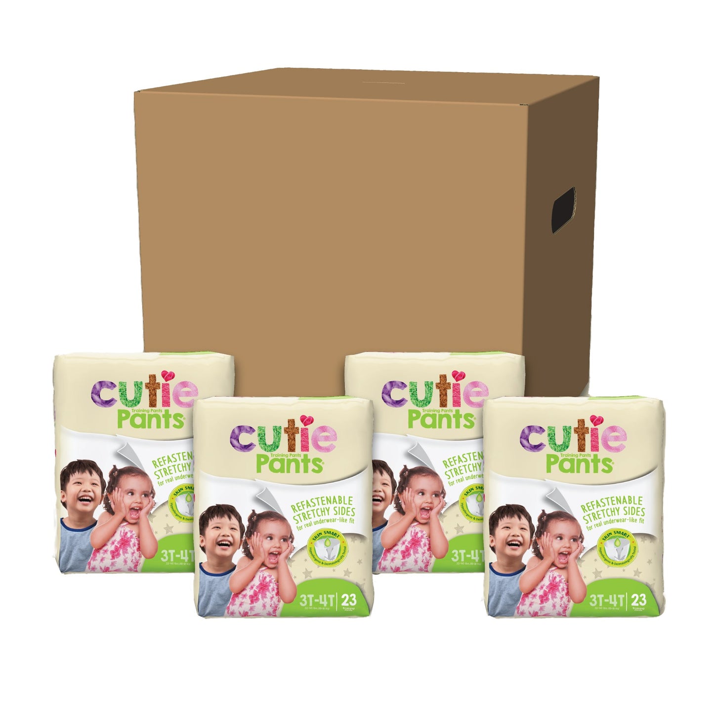 DIAPER, INCONT CUTIE PANTS LG 3-4T (23/PK 4PK/CS)