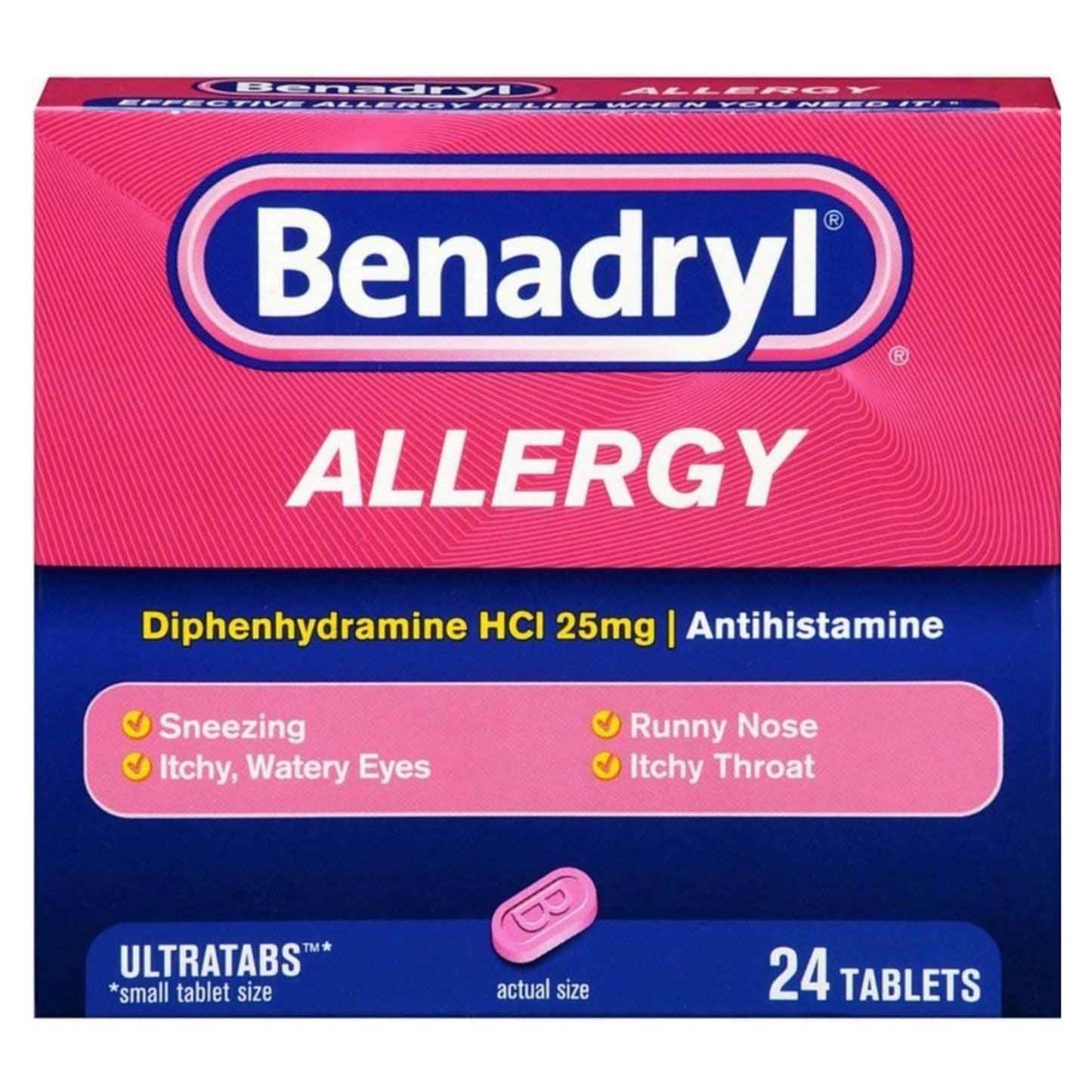 BENADRYL ULTRA, TAB 25MG (24/BX 24BX/CS)