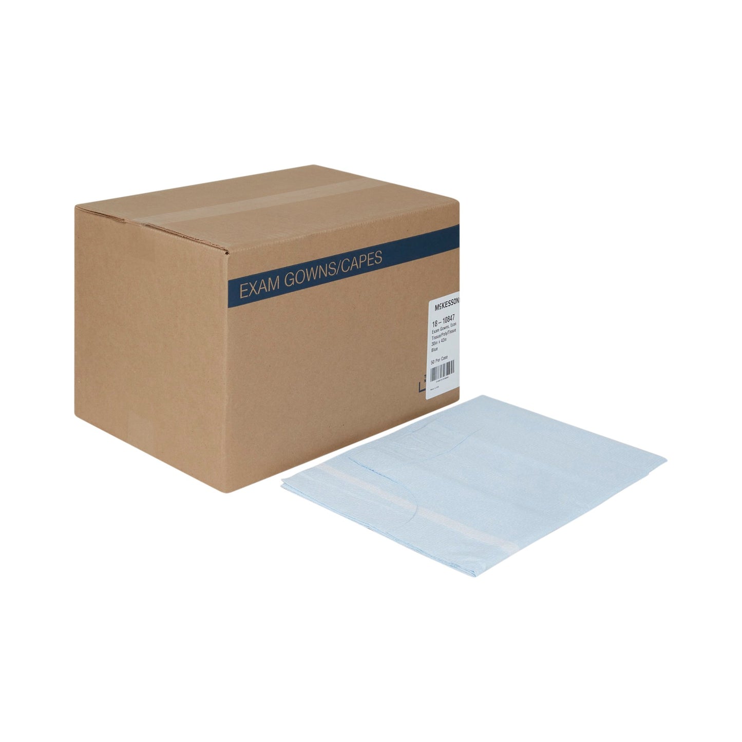 GOWN, EXAM T/P/T ECON BLU 30X42 (50/CS)