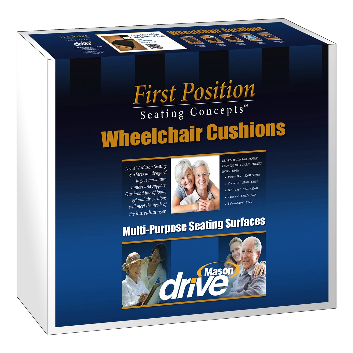 CUSHION, PREMIER ONE F/WHEELCHAIR 16"X16"X3" (4/CS)