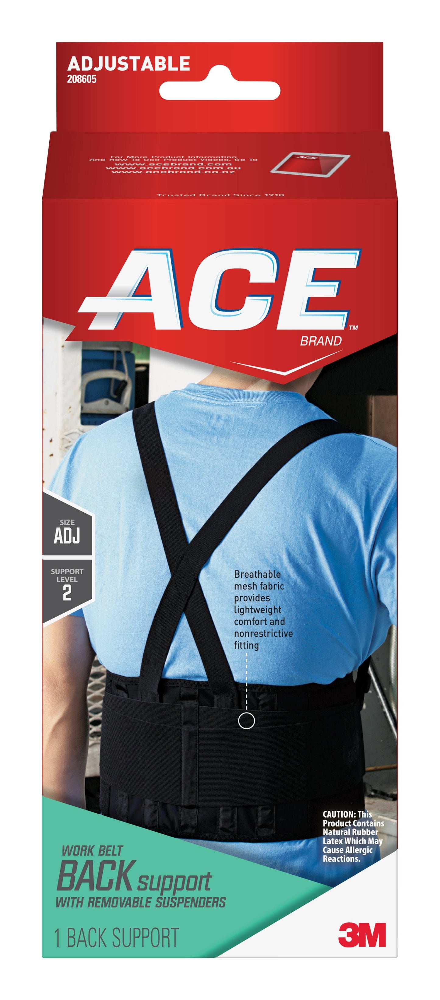 BELT, WORK ACE ADJ ONE-SIZE (12/BX)
