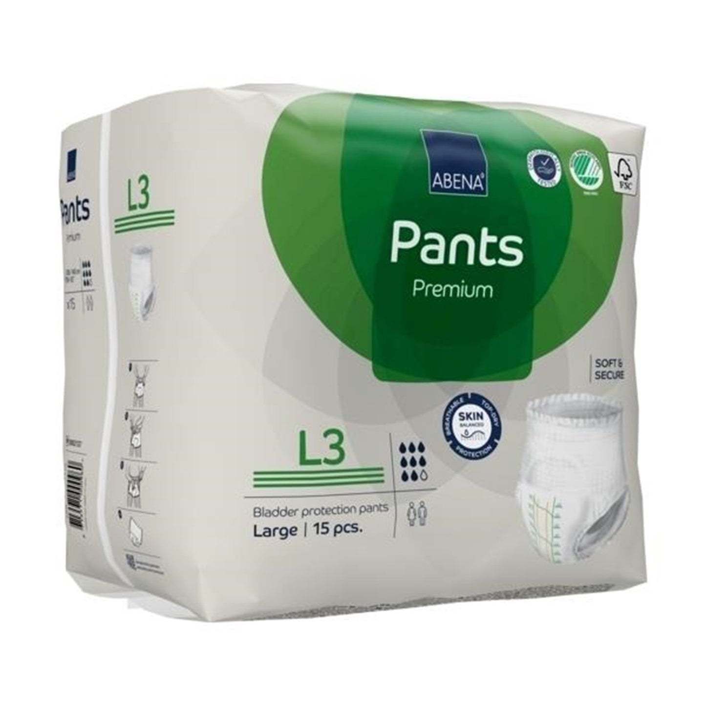 UNDERWEAR, INCONT ABENA PROT PREM L3 LG (15/PK 6PK/CS)