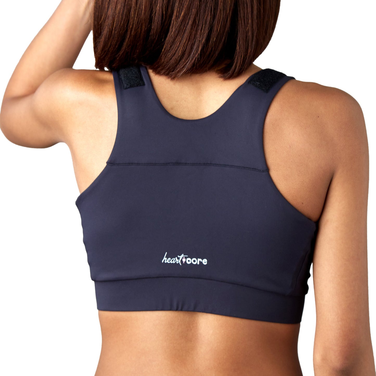 BRA, PST-OP SHIRL W/DBL ZIP FRNT CLSR STRAP BLK LG (36/CS)