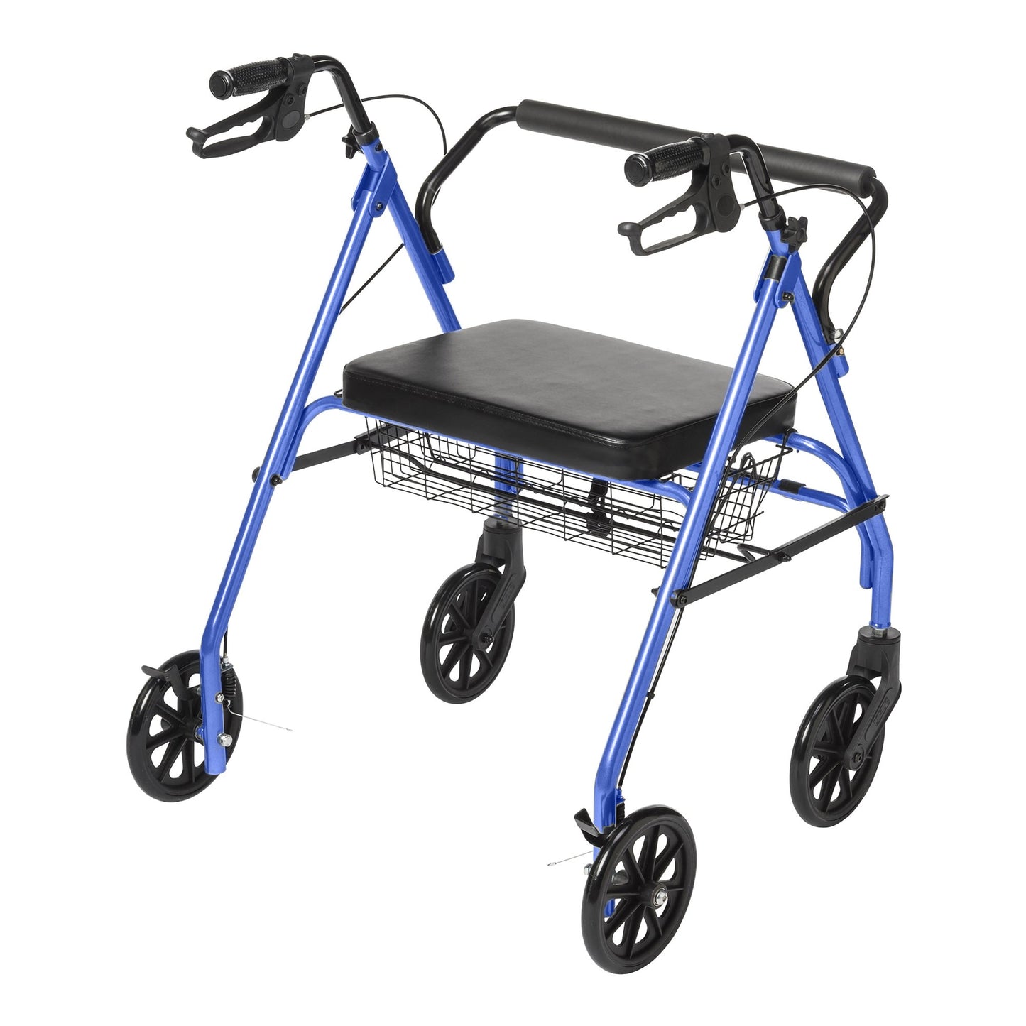 ROLLATOR, BARIATRIC FLDING STEEL 8" WHEELS BLU 500LB (1/CS)