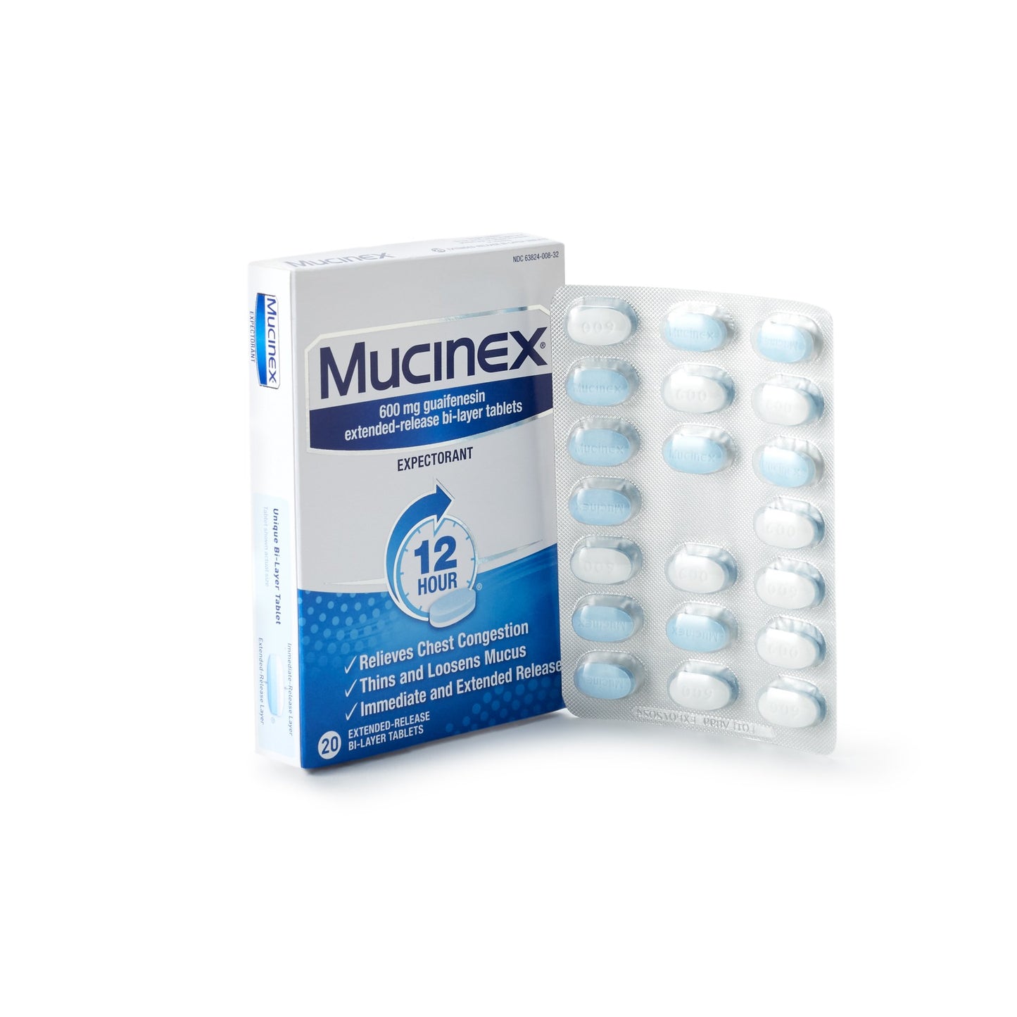 MUCINEX, TAB ER 600MG (20/BX)
