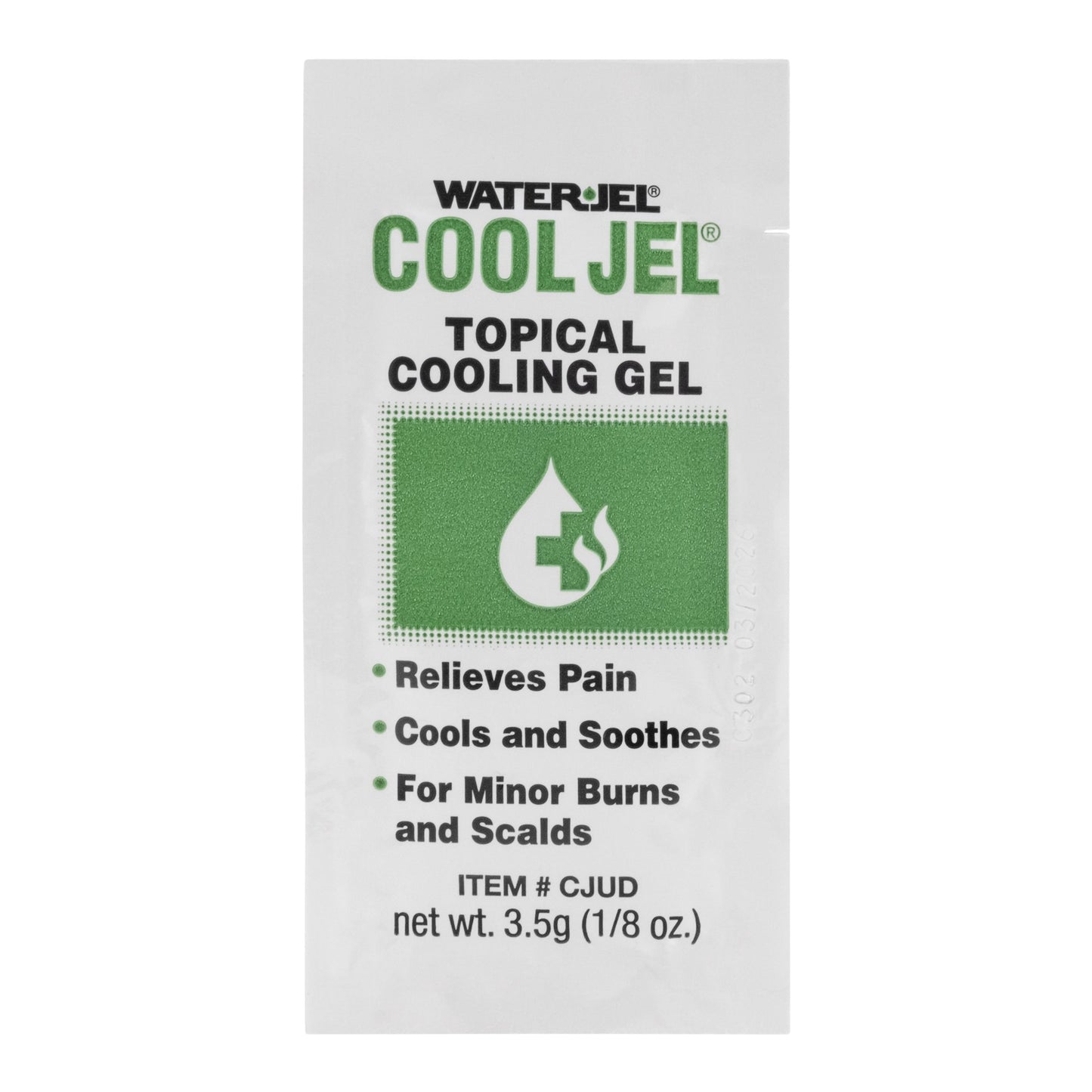 GEL, BURN WATERJEL COOL JEL 3.5GM (25/BX 24BX/CS) WTRJEL