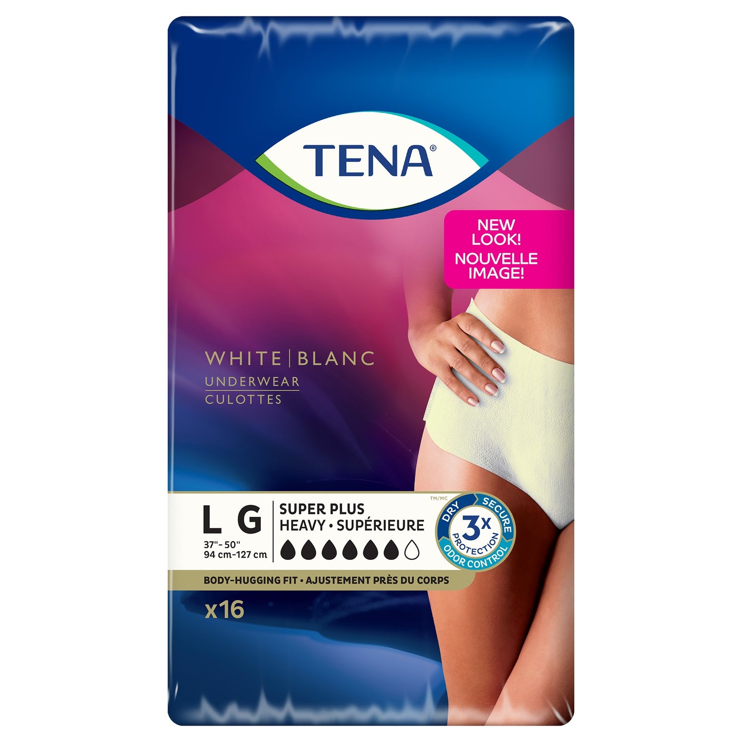 UNDERWEAR, WMN TENA LG 37-50 (16/BG 4BG/CS) (WAS 54900)