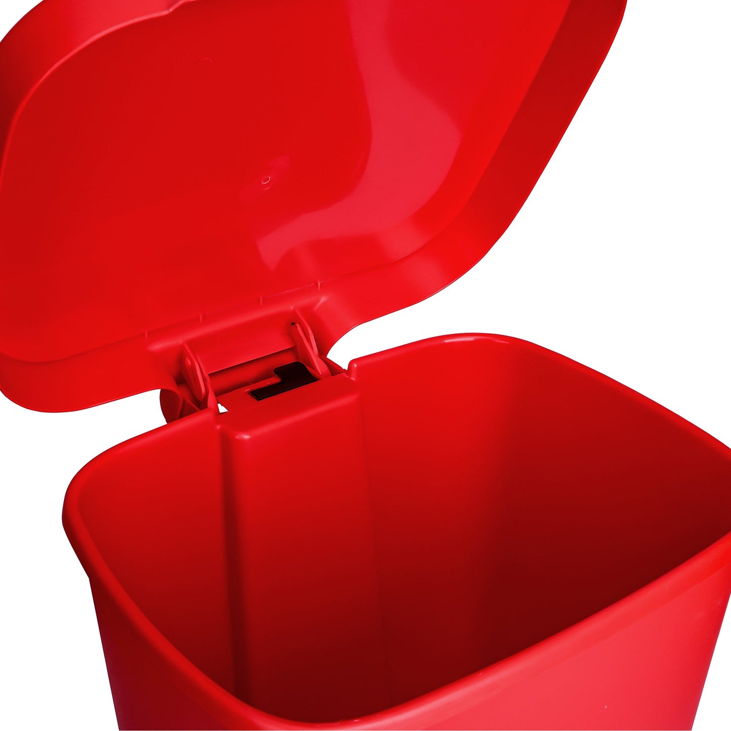 WASTECAN, STEP-ON RECTGL PLAS RED 32QT
