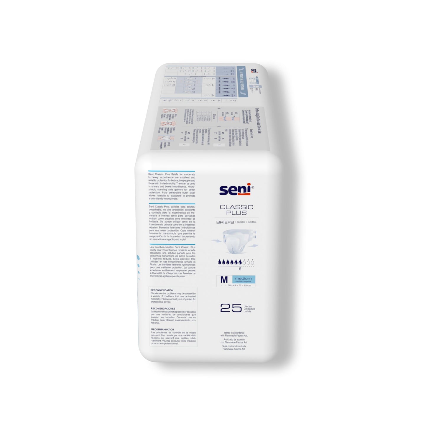 BRIEF, INCONT SENI CLASSIC PLUS MED 30"-43" (25/PK 4PK/CS)