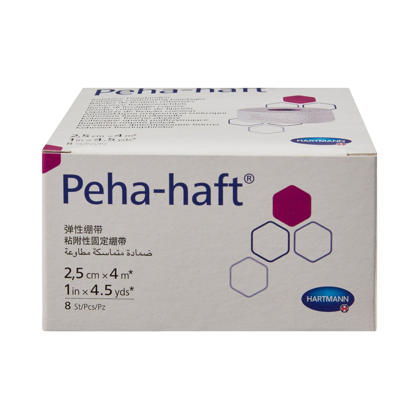 BANDAGE, GAUZE COHESIVE PEHA-HAFT LF 1"X4.5YDS (8/BX)