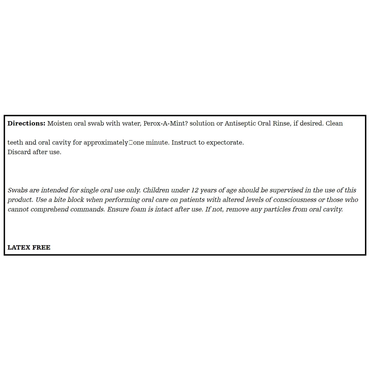 SWAB, ORAL UNTREATED (20/PK 50PK/CS)
