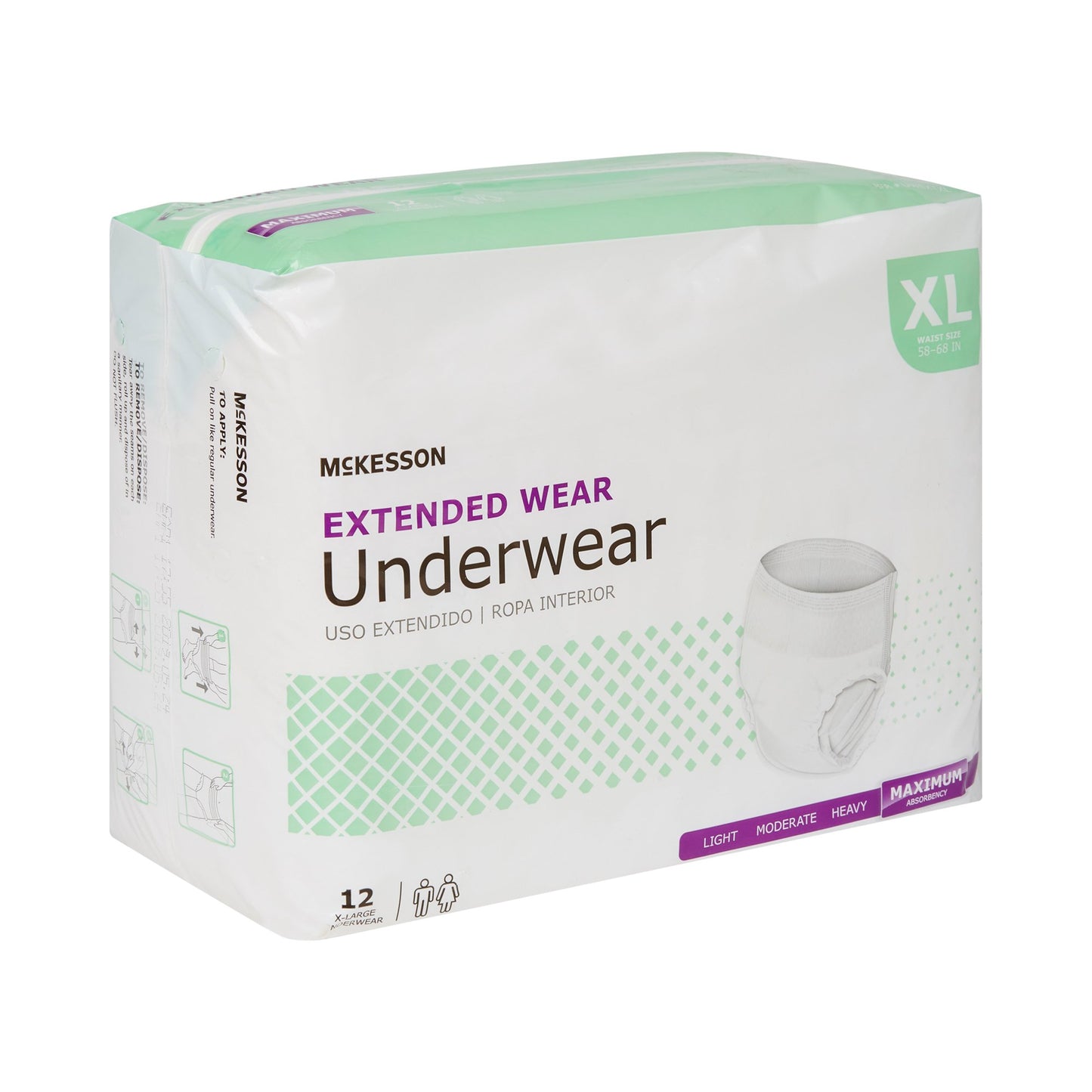 UNDERWEAR, EXTENDED WEAR XLG 58-68 (12EA/BG 4BG/CS)